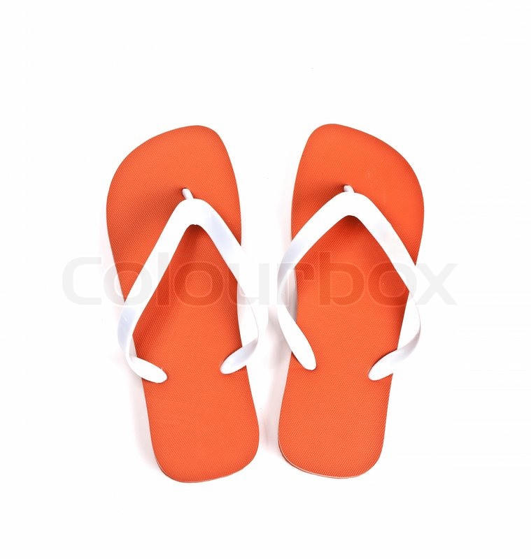 A pair of flip-flops isolated on a | Stock image | Colourbox