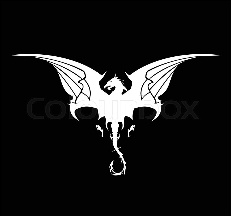 Dragon, spreading its wing. Elegant | Stock vector | Colourbox