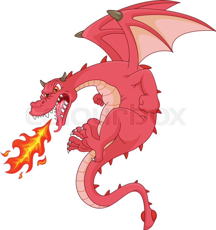 vector illustration of angry dragon cartoon stock vector colourbox