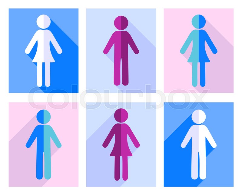 Man and woman flat design icons ... | Stock vector | Colourbox