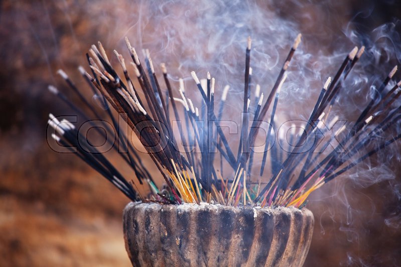 Traditional incense stick at temple in Stock image Colourbox