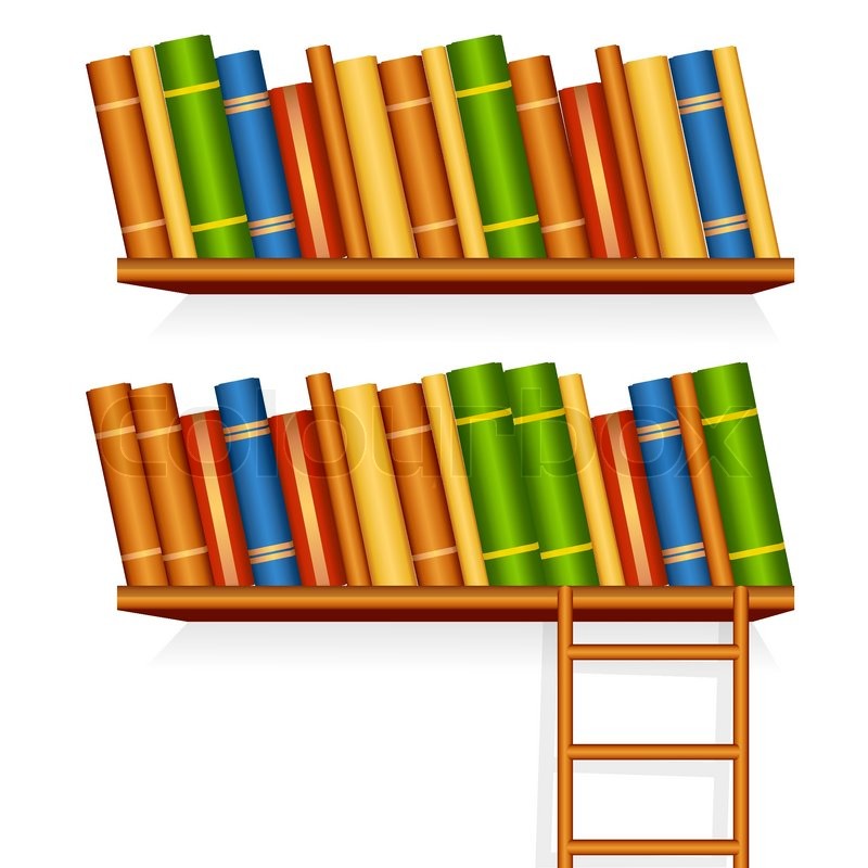 Download Illustration of book library on white background | Stock ...