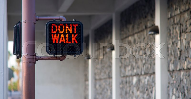 Don’t Walk Sign Downtown Sidewalk | Stock image | Colourbox