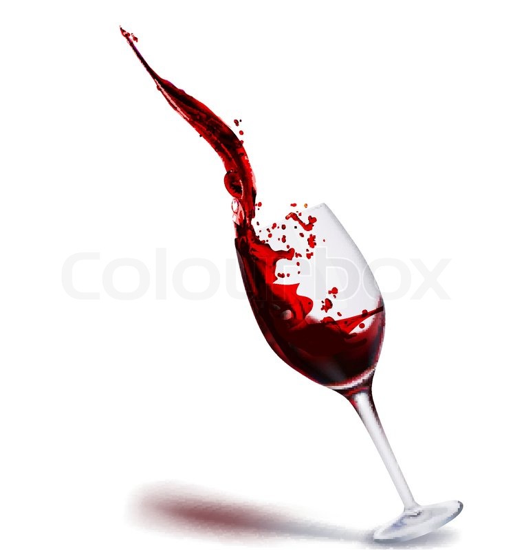 Illustration of wine in glass on white background | Stock Vector