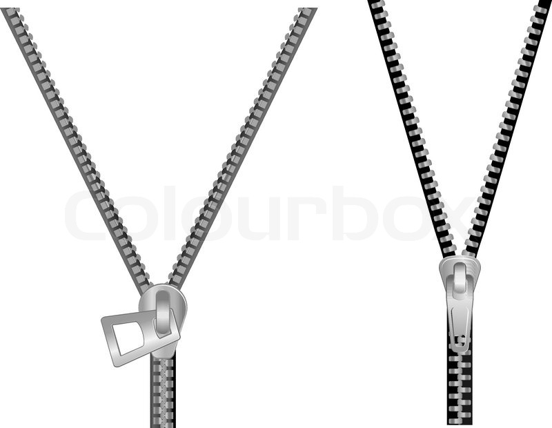 Isolierte Reißverschluss auf weißem Hintergrund für Design