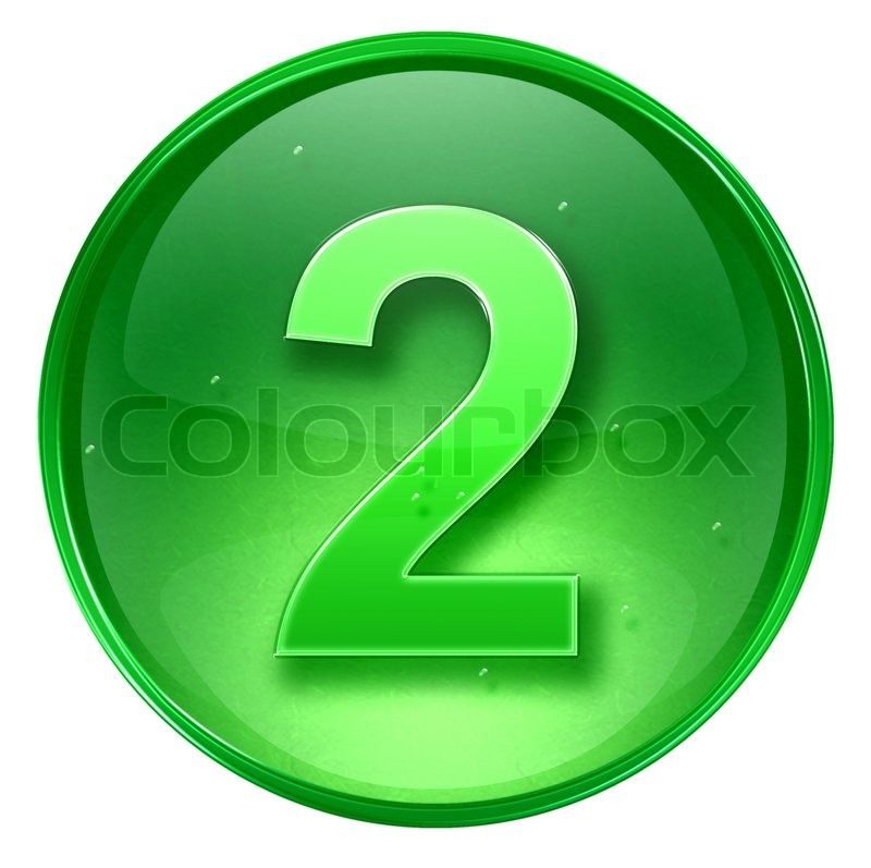Number two icon green, isolated on white background | Stock Photo ...