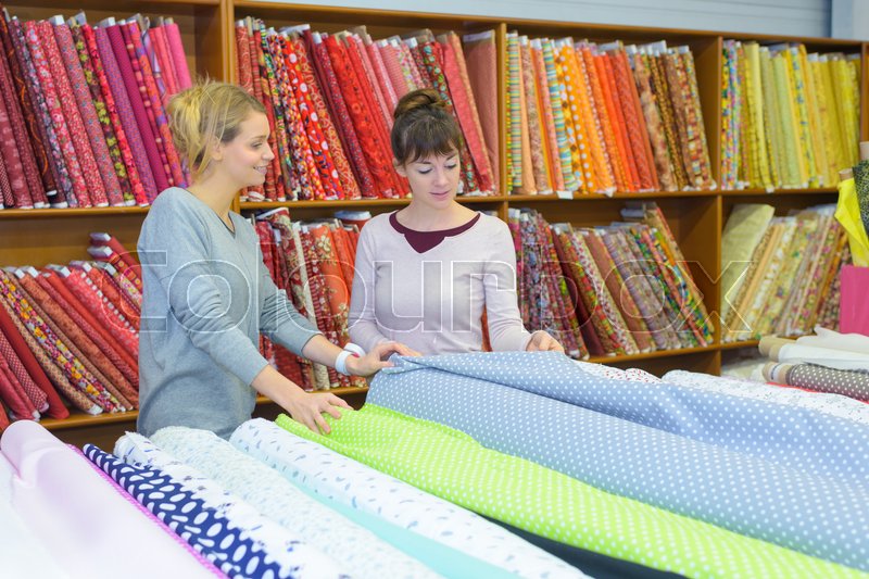 Linen wholesaler factory Stock image Colourbox