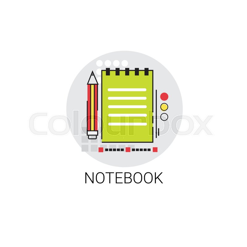 Workbook Notebook Writing Tool Icon ... | Stock vector | Colourbox
