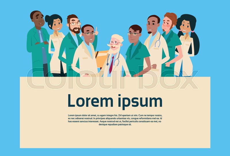 Group Medial Doctors Team Clinic Stuff Stock Vector Colourbox