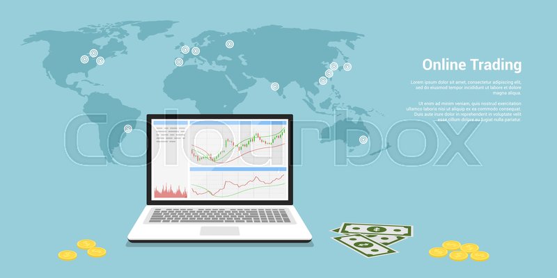 Flat style web banner on stock trading | Stock vector | Colourbox