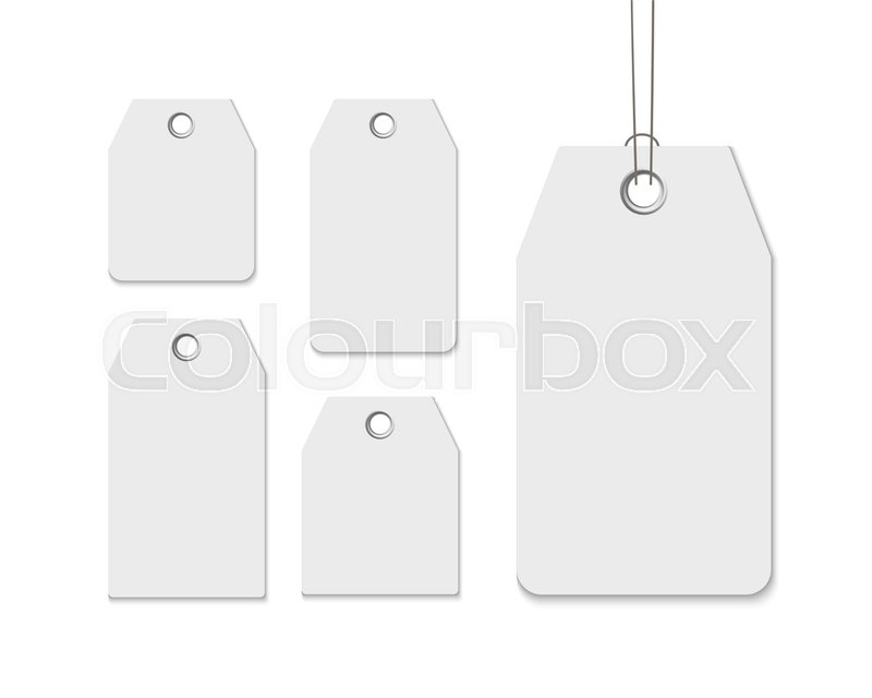 blank labels template price tags set realistic vector isolated on