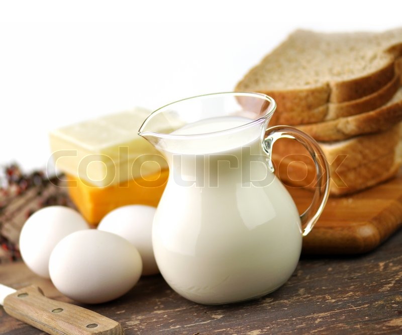 Dairy products and Fresh eggs Stock image Colourbox