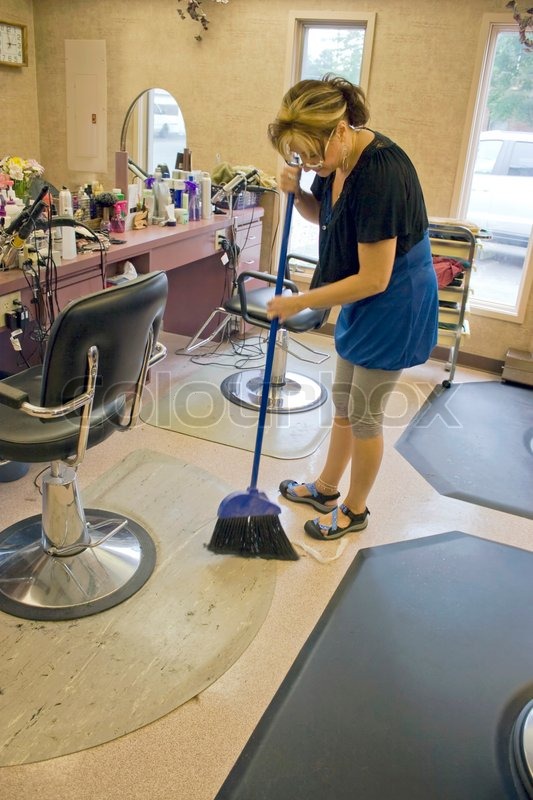 A hairdresser working in the salon Stock image Colourbox