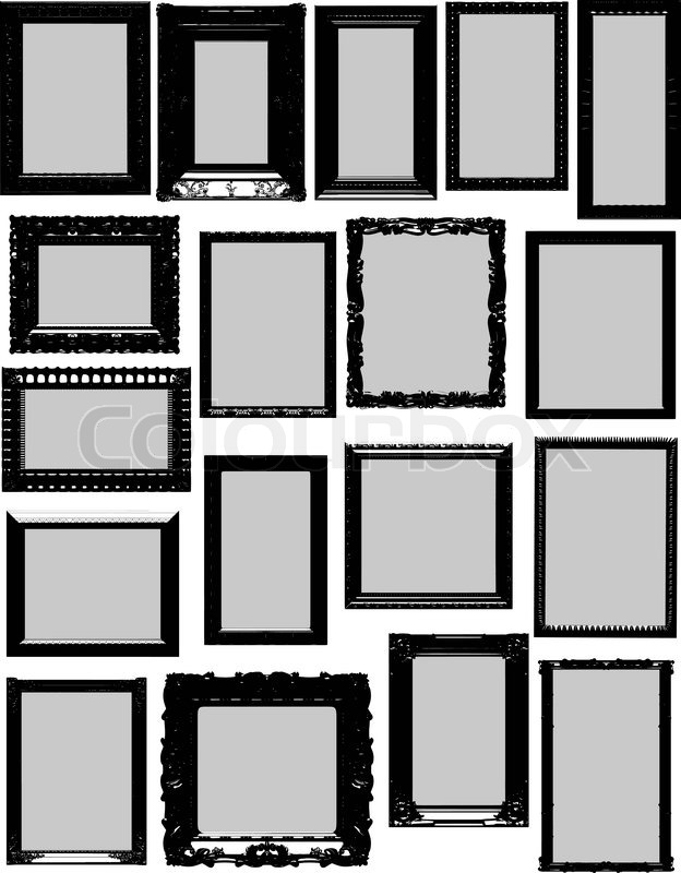 Vector frame silhouettes Stock Vector Colourbox