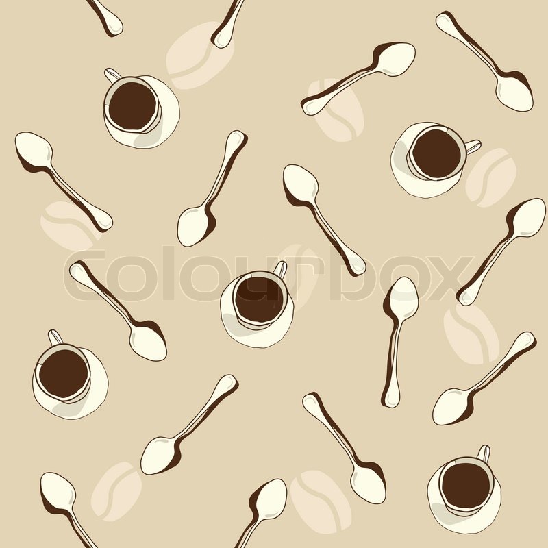 Seamless vector wallpaper. Cup of | Stock vector | Colourbox