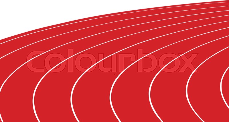 Turn red running track stadium | Stock vector | Colourbox