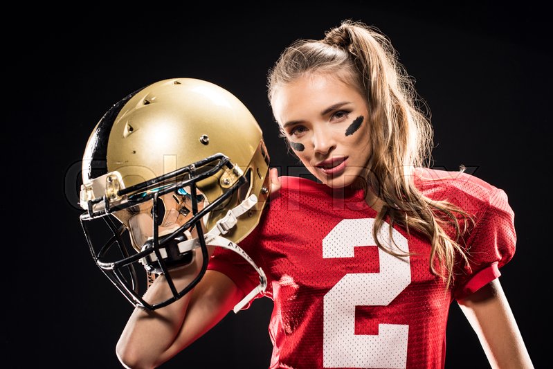 Attractive female american football ... | Stock image | Colourbox