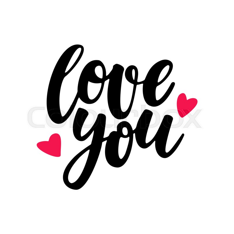 I love you lettering stylish text Royalty Free Vector Image