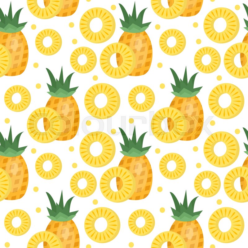 Pineapple seamless pattern. Ananas ... | Stock vector | Colourbox
