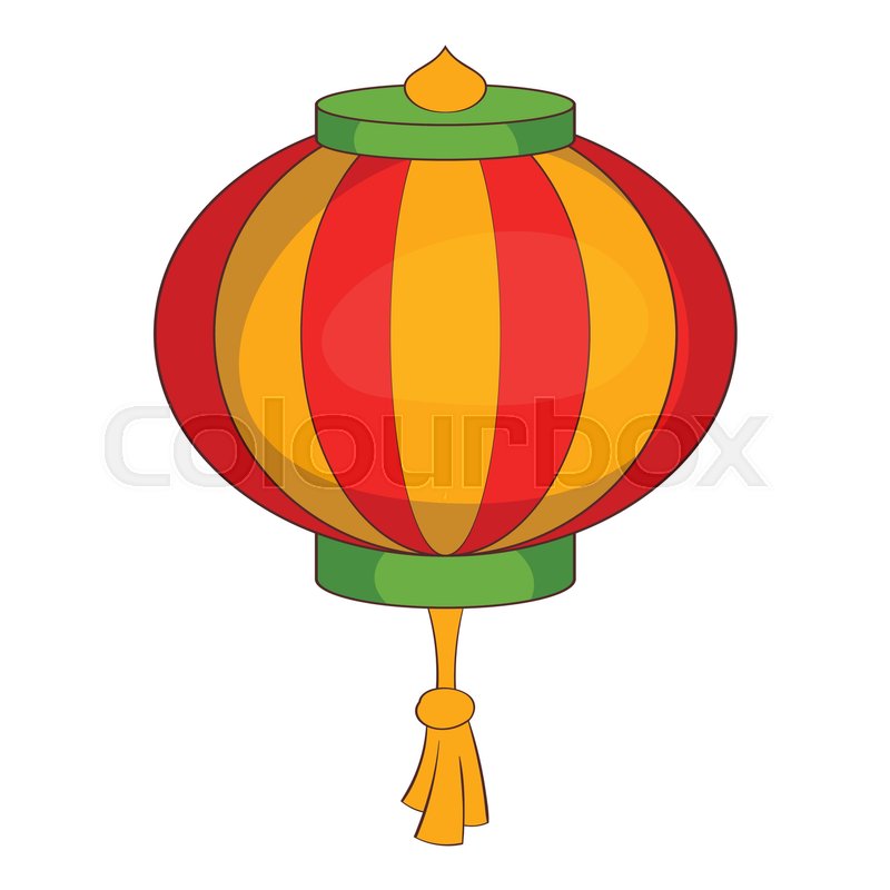Red Chinese Lantern Icon Cartoon Stock Vector Colourbox