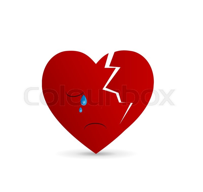 Crying Broken Heart Illustration Of Stock Vector Colourbox