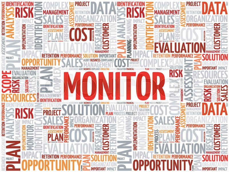 MONITOR word cloud, business concept Stock Vector Colourbox