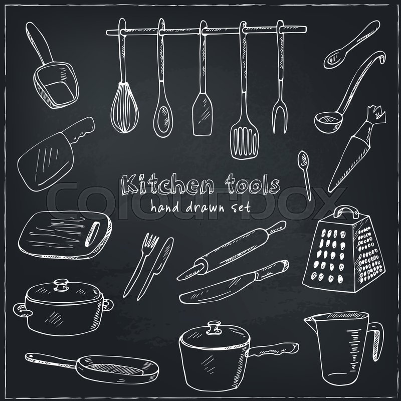 Doodle Kitchen tool collection - | Stock vector | Colourbox