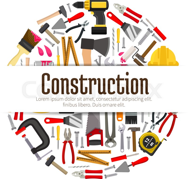 Construction instruments for building Stock vector Colourbox