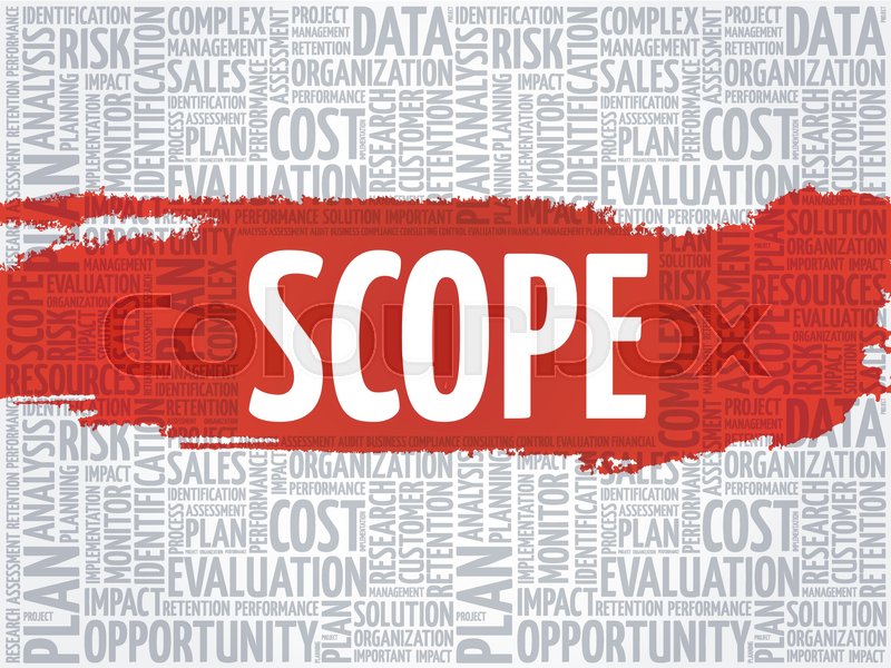 SCOPE word cloud, business concept Stock vector Colourbox