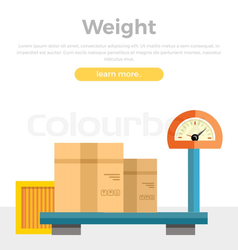 Weight concept web banner in flat Stock vector Colourbox