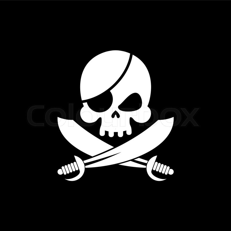 Pirate Flag Skull Black Banner Stock Vector Colourbox