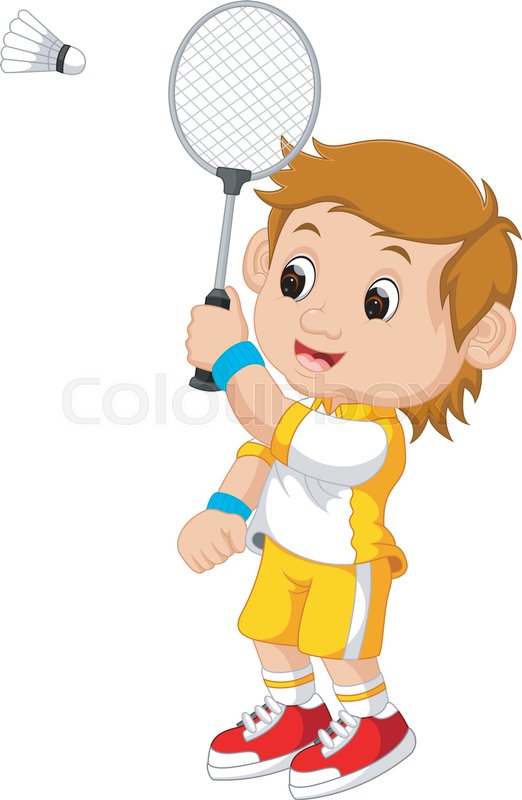 Cartoon boy playing badminton | Stock vector | Colourbox Cartoon boy playing badminton | Stock vector | Colourbox