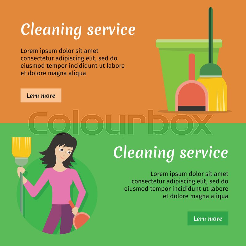 set of cleaning service web banners stock vector colourbox house cleaning sites