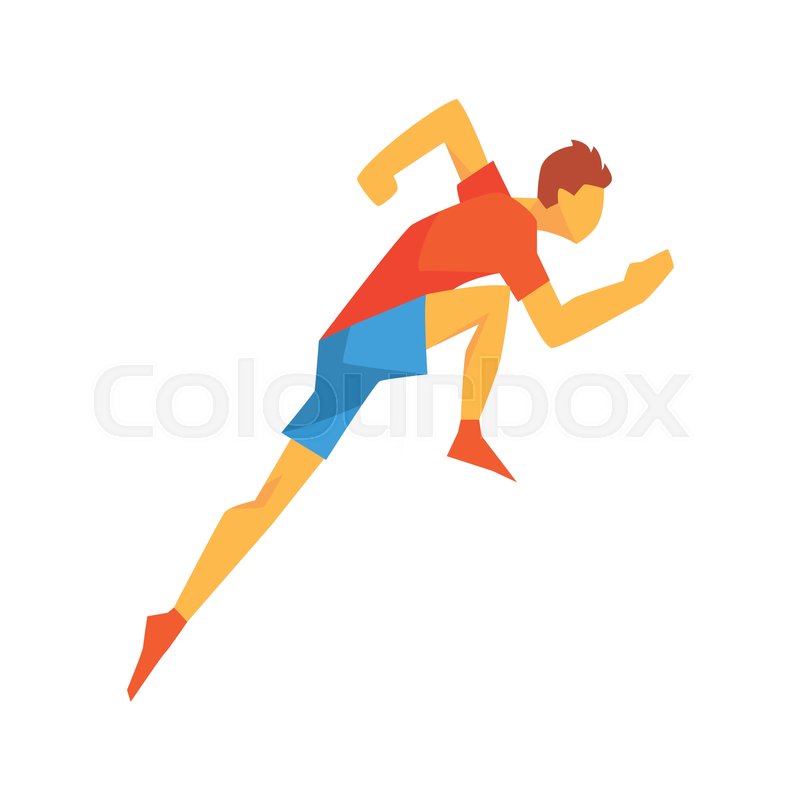 Man Accelerating At Race Start, Male ... | Stock vector | Colourbox