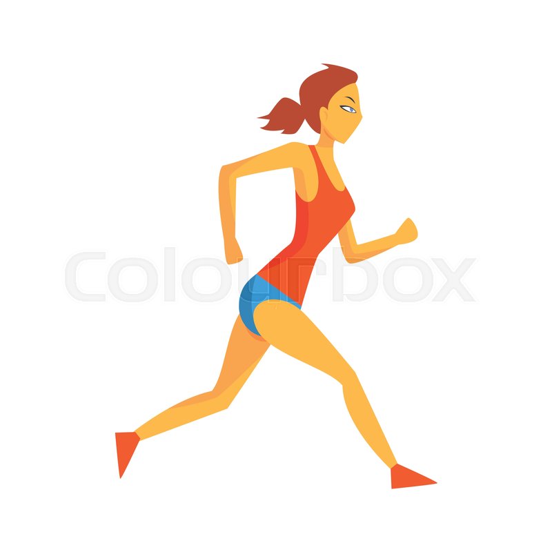 Woman Jogging In Slow Pace, Female ... | Stock vector | Colourbox