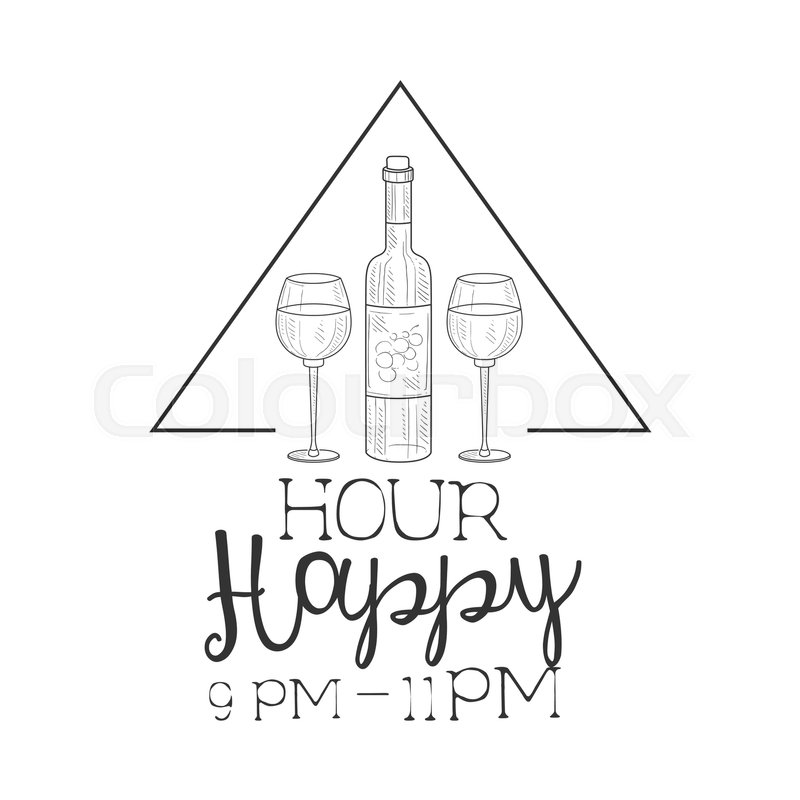 Bar Happy Hour Promotion Sign Design Stock vector Colourbox