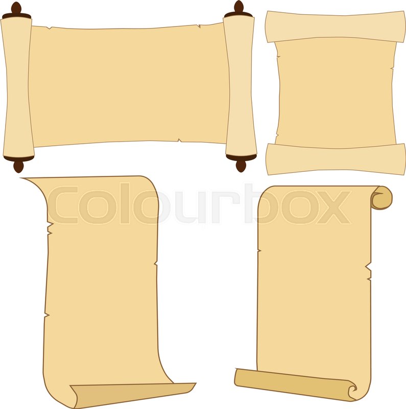 old parchment scroll set stock vector colourbox