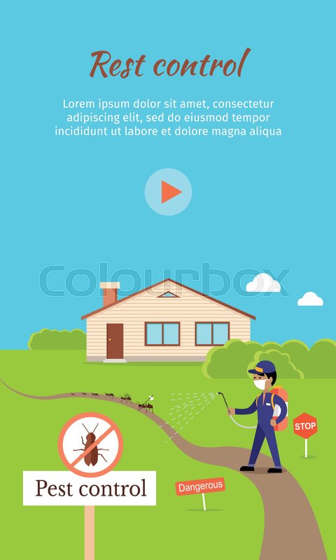 Pest Control Banner Service Employee Stock Vector Colourbox