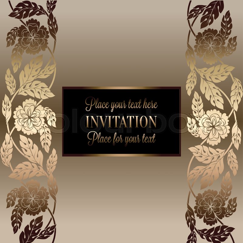 Floral Background With Antique Luxury Stock Vector Colourbox