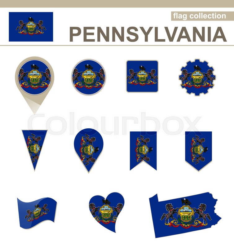 Pennsylvania Flag Collection, USA ... | Stock vector | Colourbox