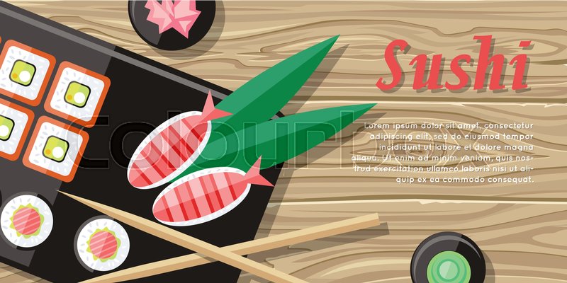 Japanese Food Illustration Web Banner Stock Vector Colourbox