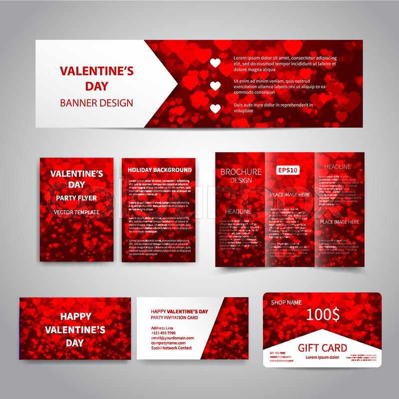 valentine s day banner flyers brochure business cards gift card