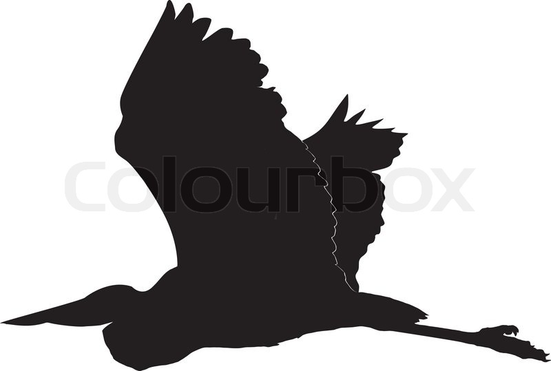 silhouette of egret stock vector colourbox
