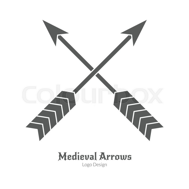 Medieval crossed arrows. Single ... | Stock vector | Colourbox