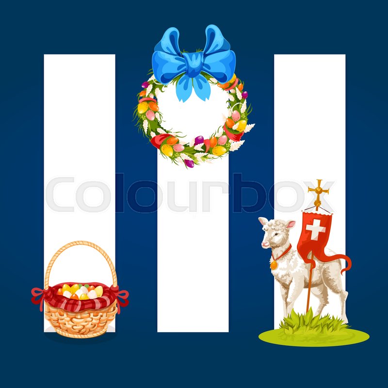 Easter Spring Holiday Cartoon Banner Stock Vector Colourbox