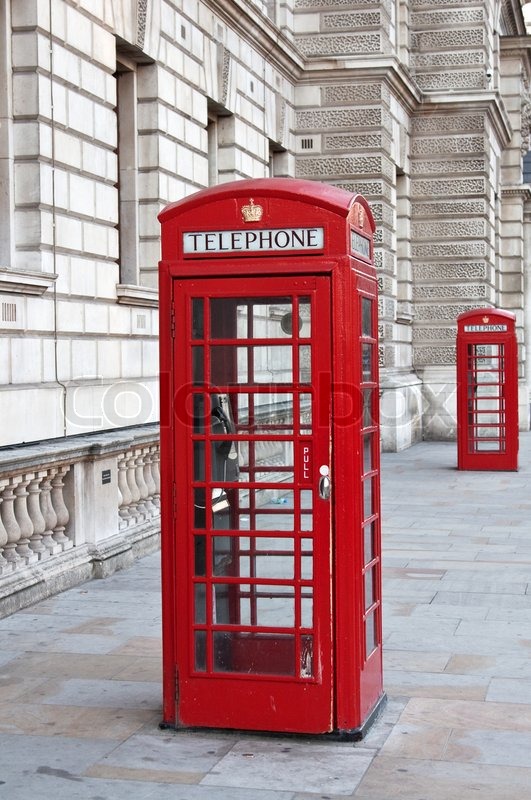 Famous red telephone booth in London, UK | Stock Photo | Colourbox