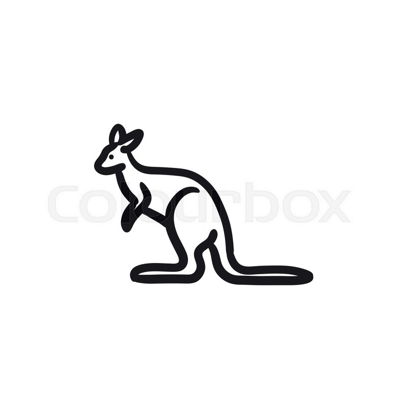 kangaroo vector sketch icon isolated on background hand drawn