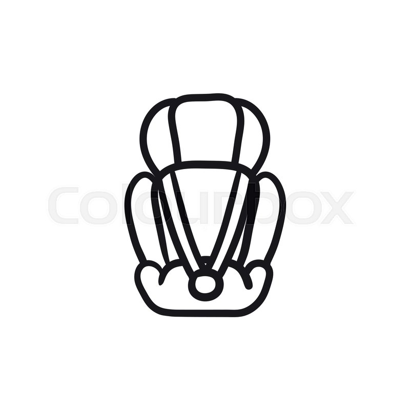 Baby car seat vector sketch icon Stock vector Colourbox