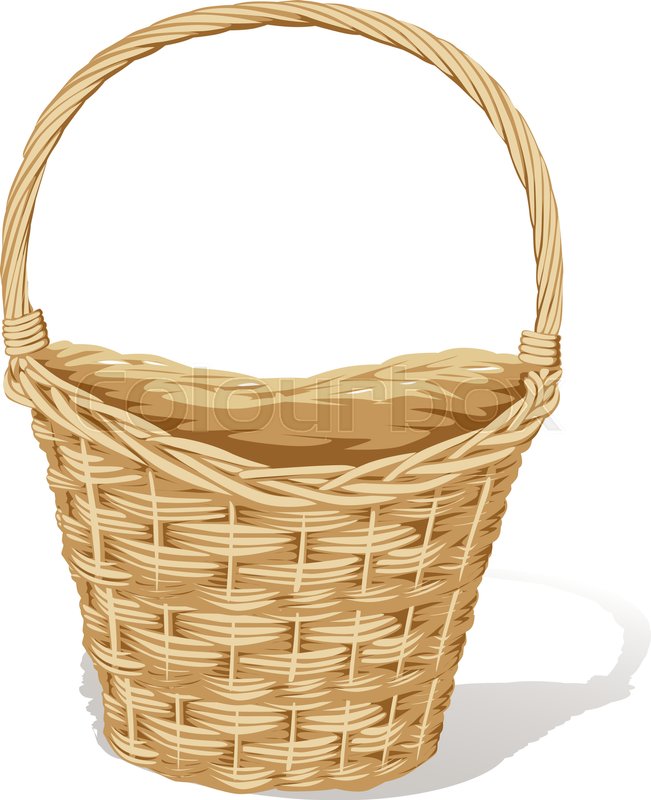 Big empty basket isolated on white Stock vector Colourbox