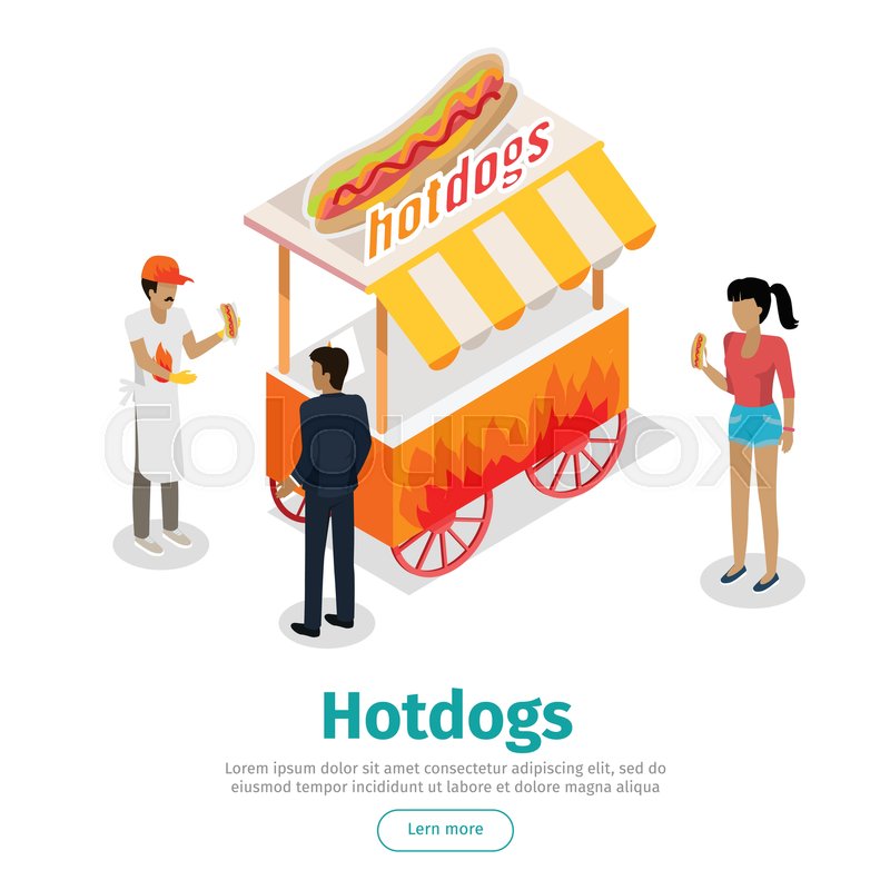 Hotdogs Concept Web Banner Street Stock Vector Colourbox